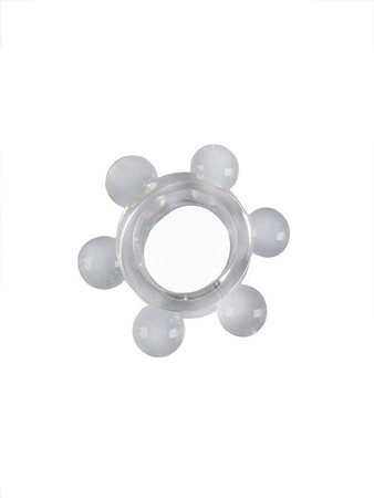 Прозрачное эластичное эрекционное кольцо с 6 шариками